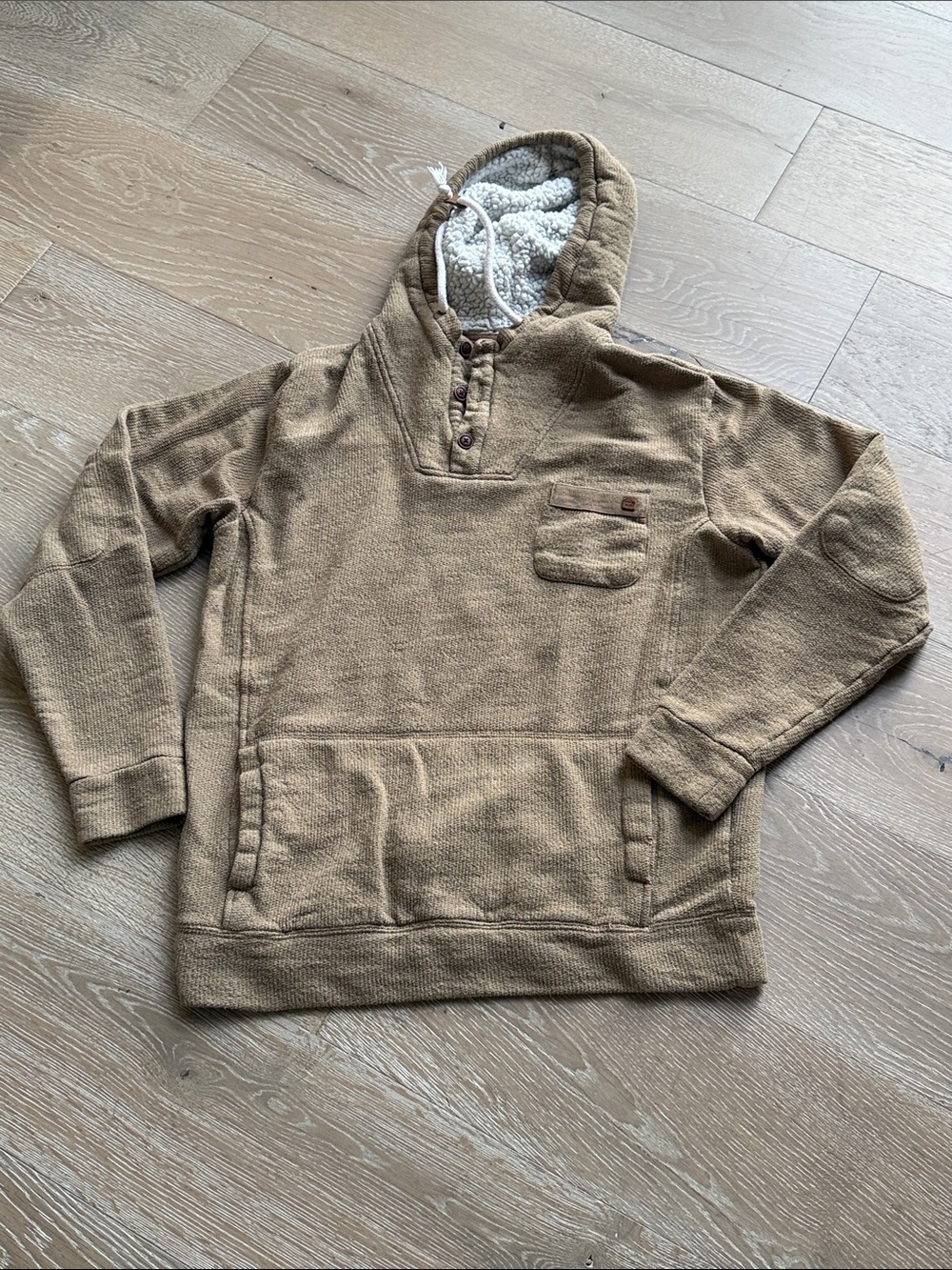 Billabong Tan Sherpa-Lined Hooded Pullover
